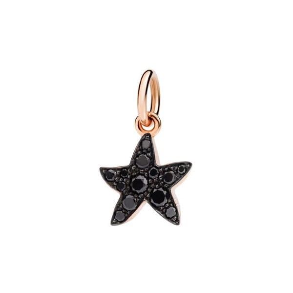 Pendentif DoDo Etoile De Mer En Or Rose Et Diamant Noir - Or Rose 375/1000ème - Diamant Noir - Rose