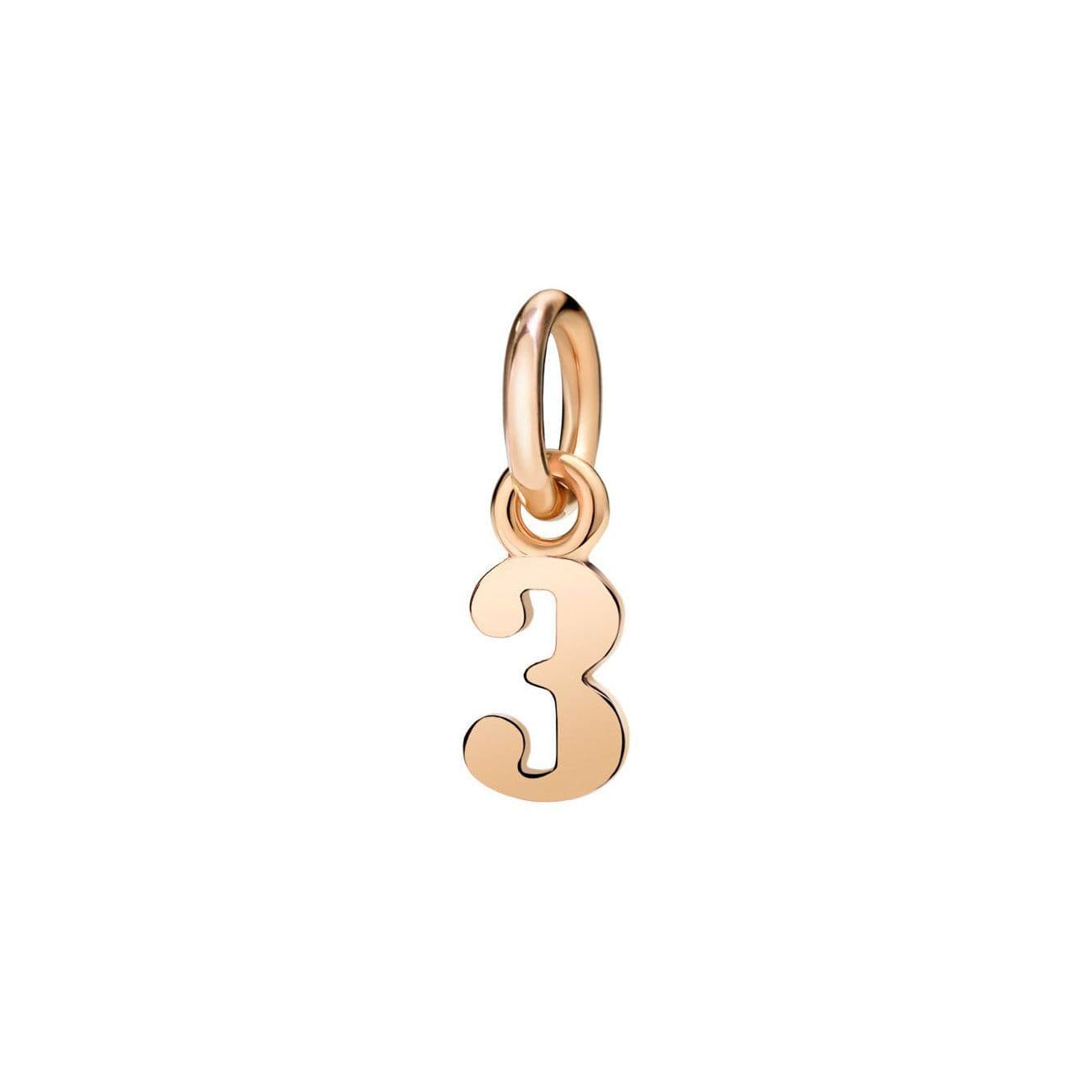 Pendentif DoDo Numéro 3 En Or Rose - Or Rose 375/1000ème - Rose